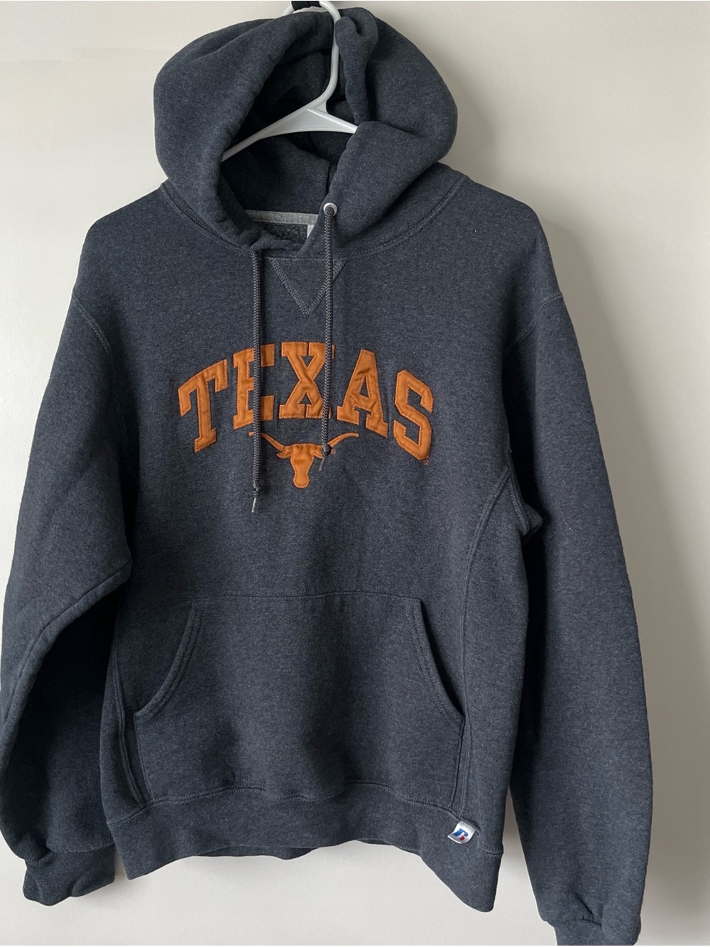 (SOLD) Russell Athletic Dark Gray Hoodie with Orange Applique